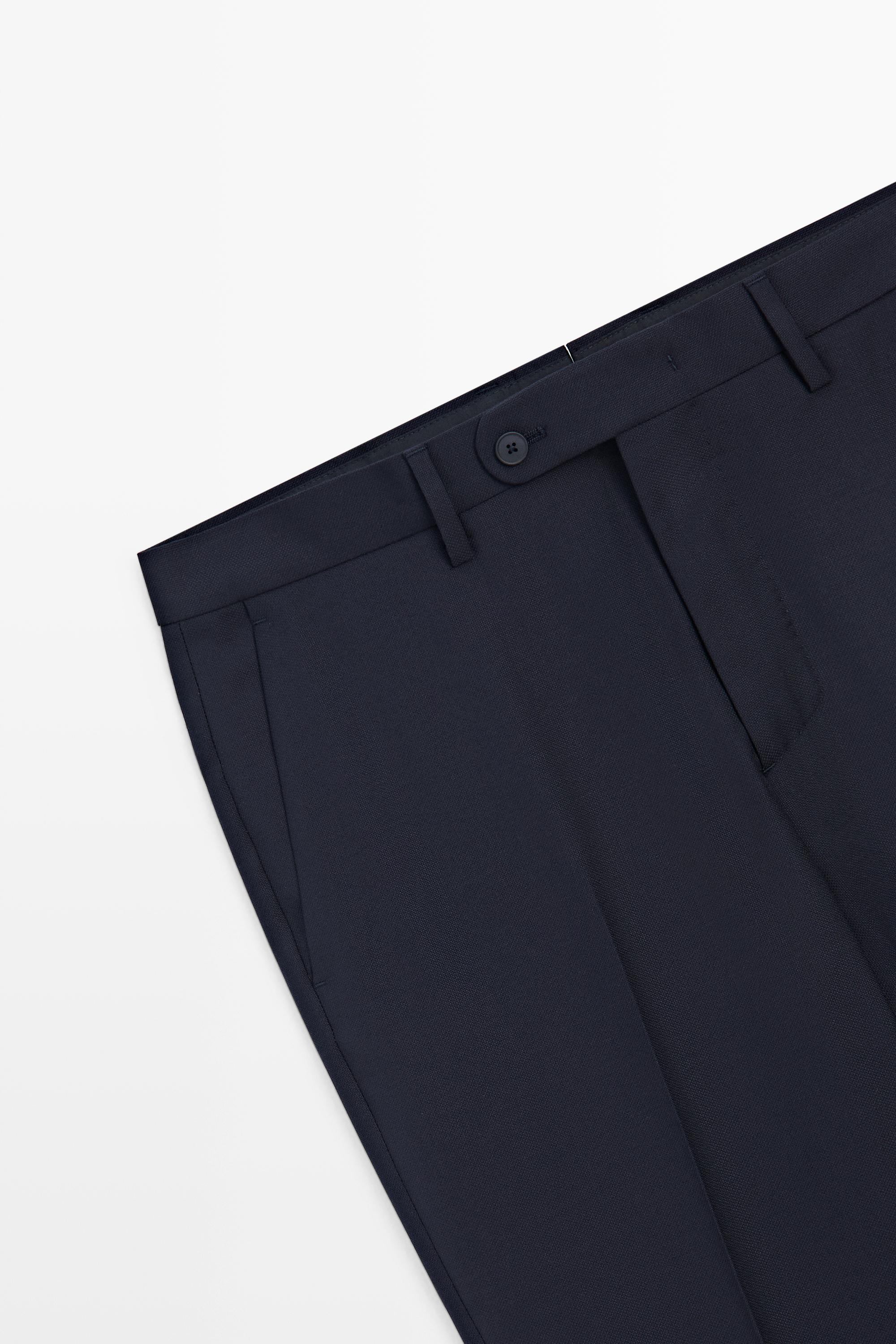 Textured suit pants